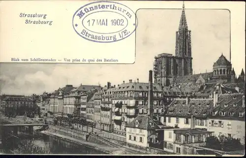 Strasbourg Alsace Strassburg Elsass Strasbourg Muensterturm Schiffleutstaden Quai Bateliers *