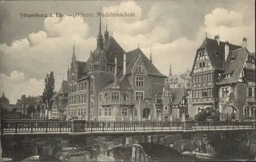 Strasbourg Alsace Strassburg Elsass Hoehere Maedchenschule Bruecke *