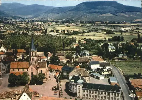 Soultz-Haut-Rhin Fliegeraufnahme Eglise Ecole de Filles *