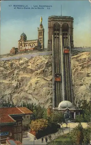 ww82618 Marseille Marseille Les Ascenseurs Notre Dame de la Garde * Kategorie. Marseille Alte Ansichtskarten