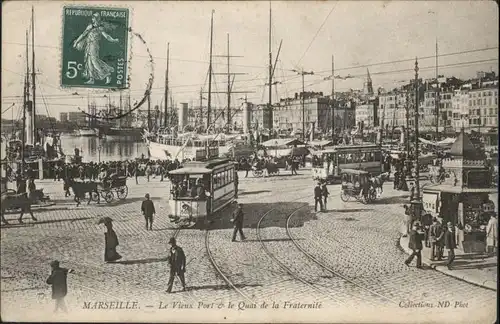 ww82774 Marseille Marseille Strassenbahn Hafen x Kategorie. Marseille Alte Ansichtskarten