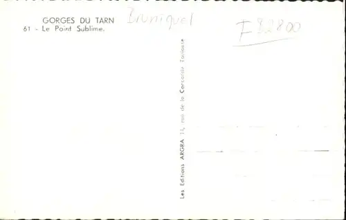 Bruniquel [Handschriftlich] gorges du Taran *