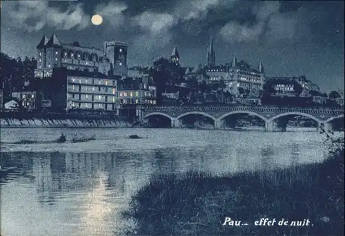 Pau Bruecke effet nuit *