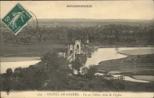 Chatel-de-Neuvre Vue Allier Eglise Bourbonnais x