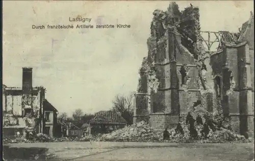 Lassigny Artillerie Zerstoerung Kirche x