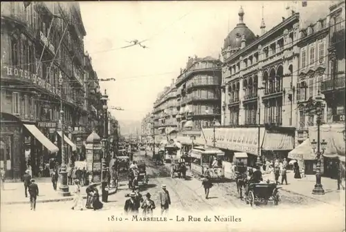 ww85935 Marseille Marseille Rue Noailles Strassenbahn Kutsche * Kategorie. Marseille Alte Ansichtskarten