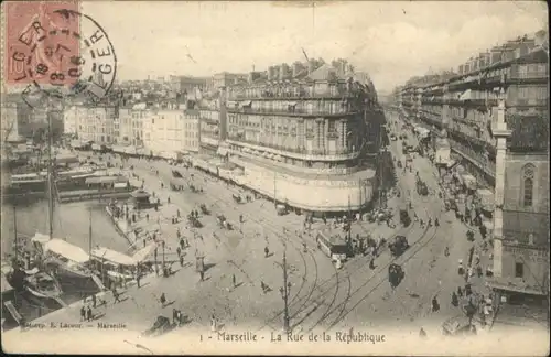 ww86948 Marseille Marseille La Rue de la Republique x Kategorie. Marseille Alte Ansichtskarten