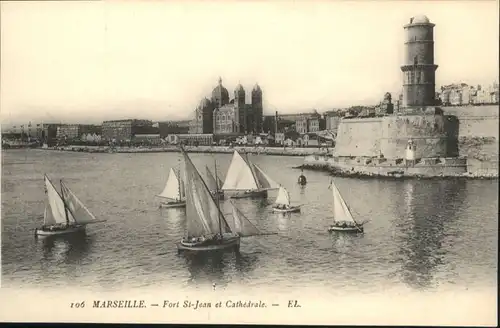 ww87181 Marseille Marseille Fort St-Jean Cathedrale * Kategorie. Marseille Alte Ansichtskarten
