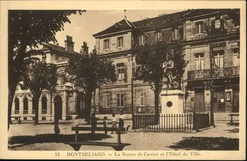 Montbeliard La Statue de Cuvier L'Hotel de Ville *