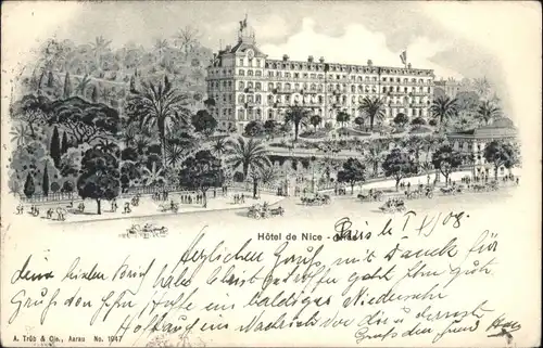 Paris [Handschriftlich] Hotel Nice Kutsche x