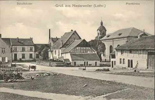 Niederweiler Lothringen Schule Kirche *