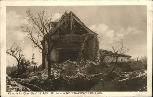 Niederaspach Kirche Zerstoerung x / Aspach-le-Bas /Arrond. de Thann