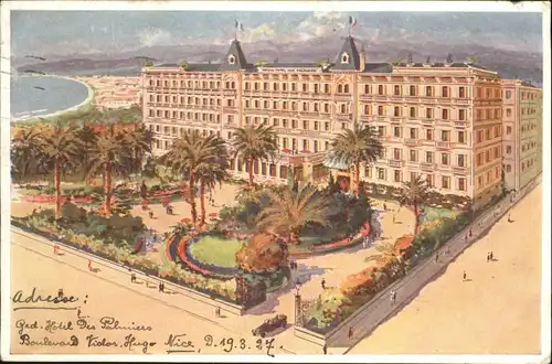wx38592 Nice Alpes Maritimes Nice Grand Hotel Palmiers Boulevard Victor Hugo x Kategorie. Nice Alte Ansichtskarten
