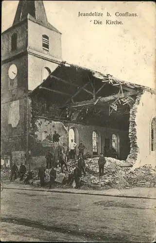 Jeandelize bei Conflans Kirche Zerstoerung Soldaten x