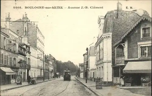 Boulogne-sur-Seine Strassenbahn Avenue J. B. Clement x