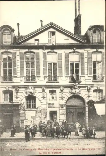 Paris [handschriftlich] Hotel Comte Montresor Pendant Fronde Gourgues Rue Turenne *