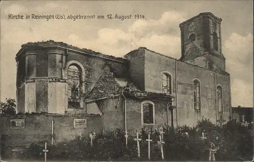 Reiningen Elsass Kirche Zerstoerung *