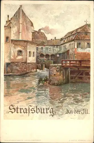 Strasbourg Alsace Strassburg Elsass Ill Kuenstler F. Hoch *