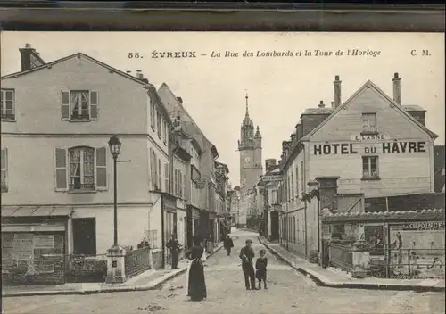 Evreux Rue Lombards Tour Horloge Hotel Havre *