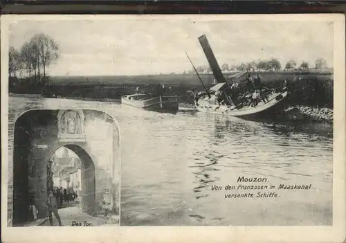 Mouzon Ardennes Maaskanal
versenkte Schiffe