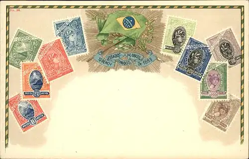 Brasilia Briefmarken, Wappen 1889