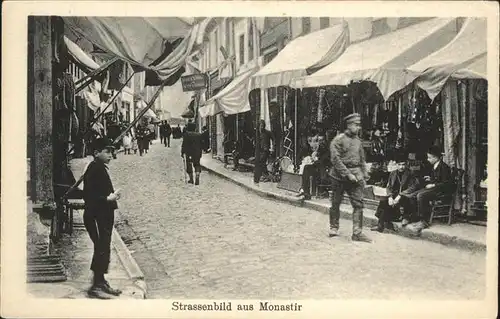 Monastir Strassenbild Markt Bazar Soldat Kat. Monastir