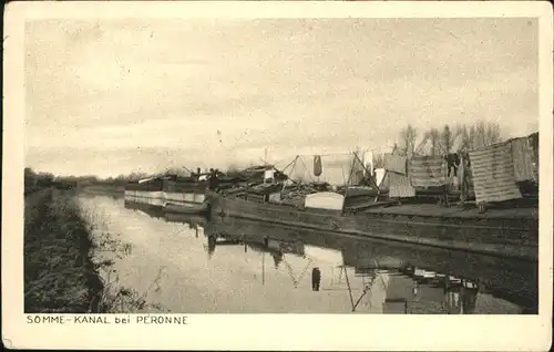 Peronne Somme Kanal bei Peronne / Peronne /Arrond. de Peronne