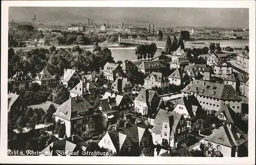 Auenheim Blick auf Strassburg Kat. Auenheim