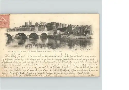 wz18269 Angers Chateau
Pont de la Basse-Chaine Kategorie. Angers Alte Ansichtskarten