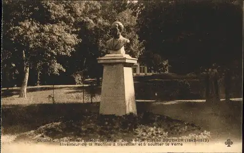 Cognac Jardin de l Hotel de Ville Buste Claude Boucher Kat. Cognac