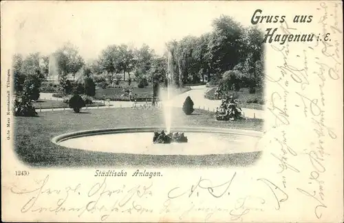 Hagenau Elsass Springbrunnen Kat. Haguenau