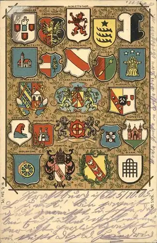 Schlettstadt Bischweiler Weissenburg Muenster Wappen Kat. Selestat