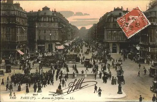 Paris Avenue de l Opera Pferdekutschen Kat. Paris