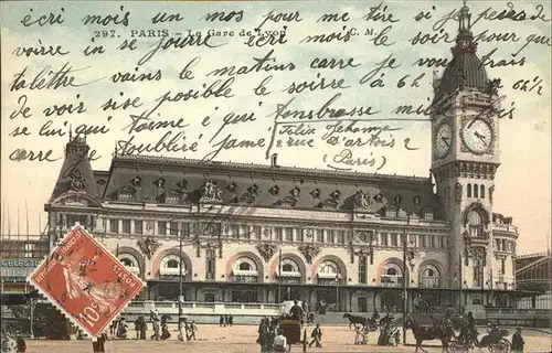 Paris Gare de Lyon Bahnhof Pferdekutschen Kat. Paris