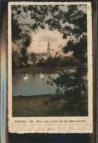 Zwickau Sachsen Teich Marienkirche Kat. Zwickau