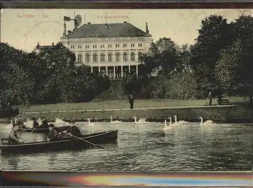 Zwickau Sachsen Schwanenschloss Ruderboot Kat. Zwickau