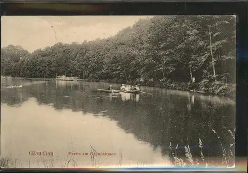 Glauchau Gruendelteich Ruderboot Kat. Glauchau