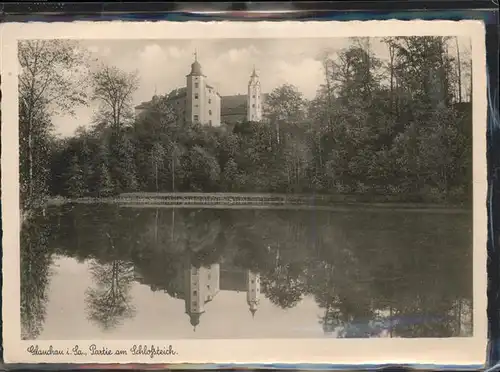 Glauchau Schlossteich mit Schloss Kat. Glauchau