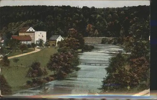 Glauchau Fluss Mulde Kat. Glauchau