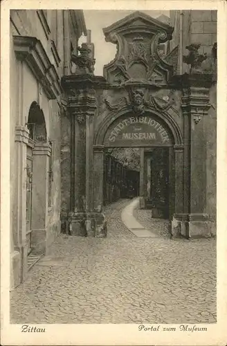 Zittau Portal zum Museum Stadtbiliothek Kat. Zittau