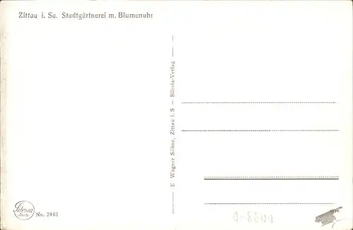 Zittau Stadtgaertnerei mit Blumenuhr Kat. Zittau