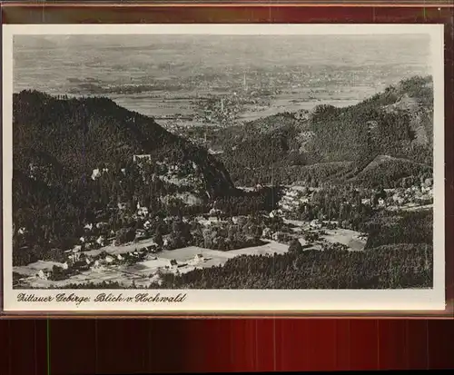 Zittau Blick vom Hochwald auf Zittauer Gebirge Kat. Zittau