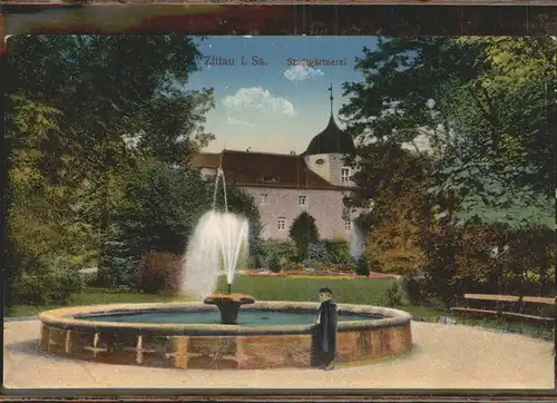 Zittau Stadtgaertnerei Brunnen Kat. Zittau