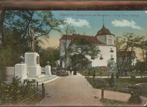 Zittau Stadtgaertnerei Blumenuhr Koenig Albert Denkmal Kat. Zittau