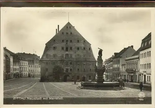 Zittau Neustadt mit Marstall Herkulesbrunnen Kat. Zittau