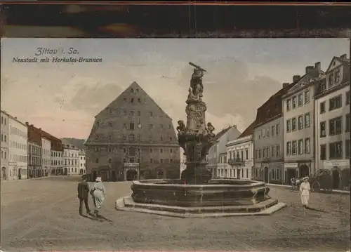 Zittau Neustadt mit Marstall Herkulesbrunnen Kat. Zittau