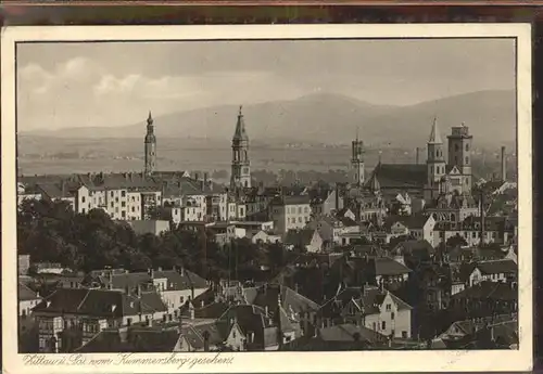 Zittau vom Kummersberg gesehen Klosterkirche Johanneum Johanniskirche Kat. Zittau