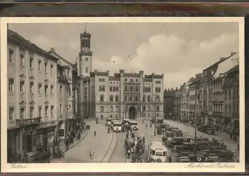 Zittau Markt Rathaus Autos Bus Kat. Zittau