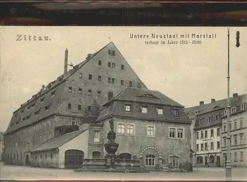 Zittau Untere Neustadt mit Marstall Brunnen Kat. Zittau
