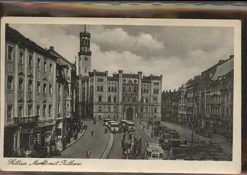 Zittau Martplatz Rathaus Autos Busse Kat. Zittau